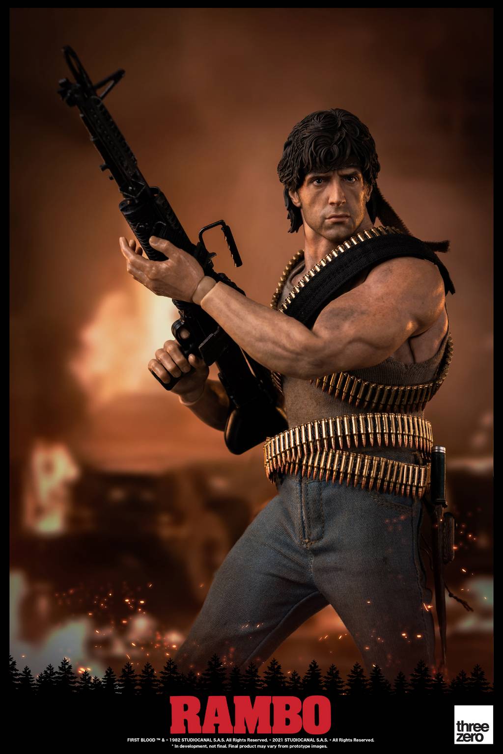 New John Rambo First Blood Fiurge 7” Toy PVC Action Movie Statue Model Doll