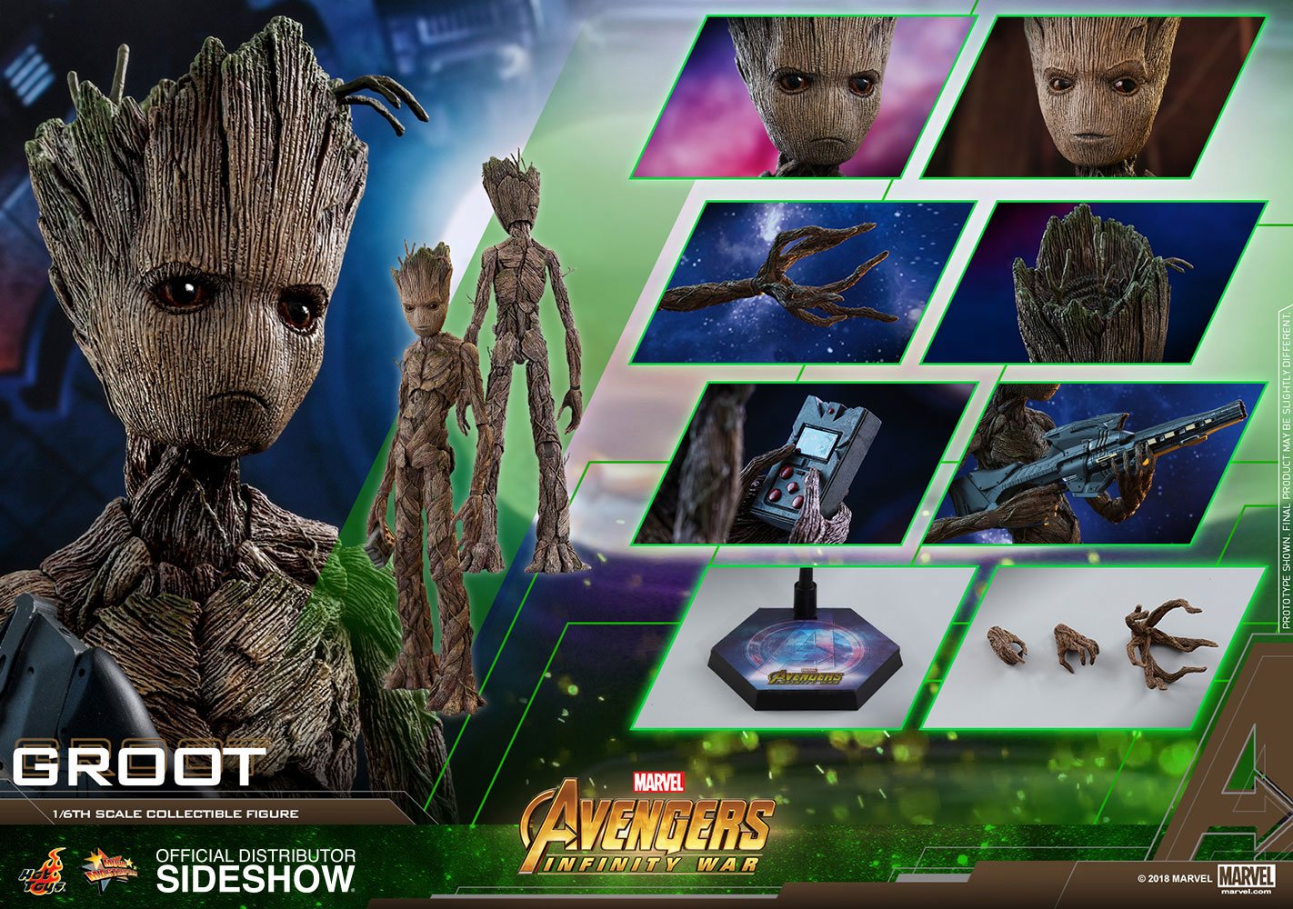 AVENGERS: INFINITY WAR - GROOT 1/6 Action Figure 30 cm HOT TOYS - immagine 9