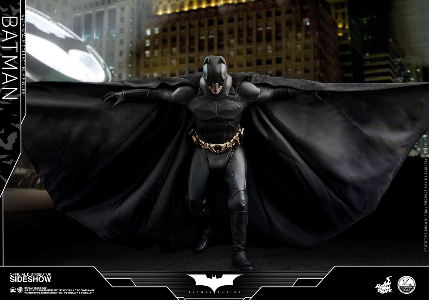 DC COMICS: BATMAN BEGINS - BATMAN (Christian Bale) 1/4 Action Figure 47 cm HOT TOYS - immagine 12