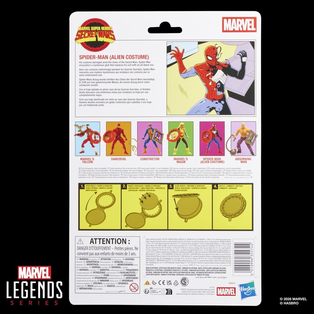 MARVEL: SECRET WARS - MARVEL LEGENDS RETRO SPIDER-MAN (ALIEN COSTUME) 6" Action Figure 15 cm HASBRO - immagine 11