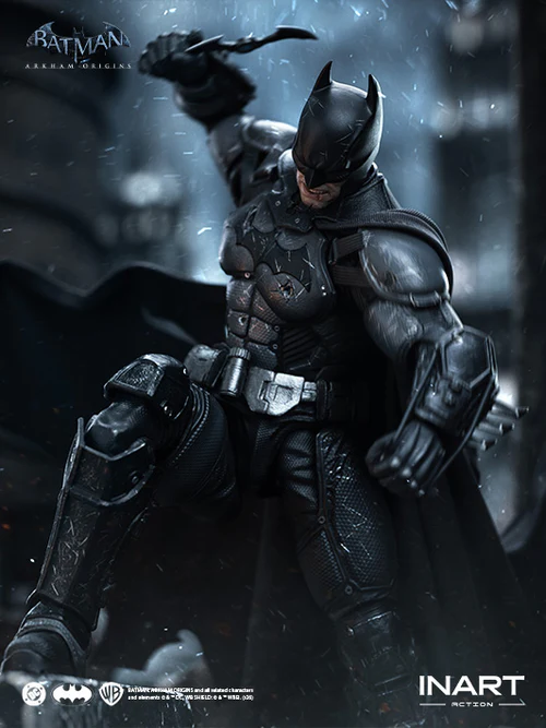 DC COMICS: ARKHAM ORIGIN - BATMAN (Battle Damaged Version) 1/12 Action Figure 18 cm INART - immagine 10