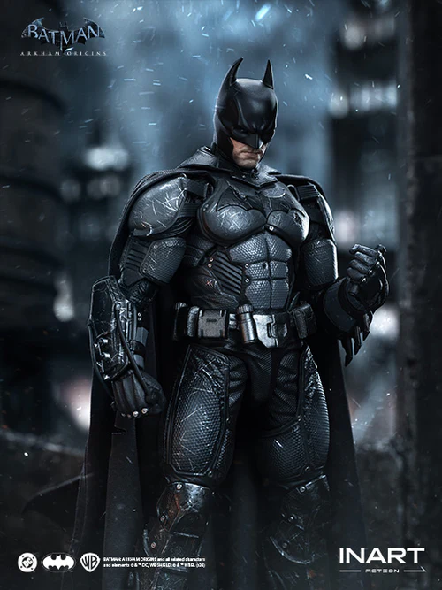 DC COMICS: ARKHAM ORIGIN - BATMAN (Battle Damaged Version) 1/12 Action Figure 18 cm INART - immagine 13