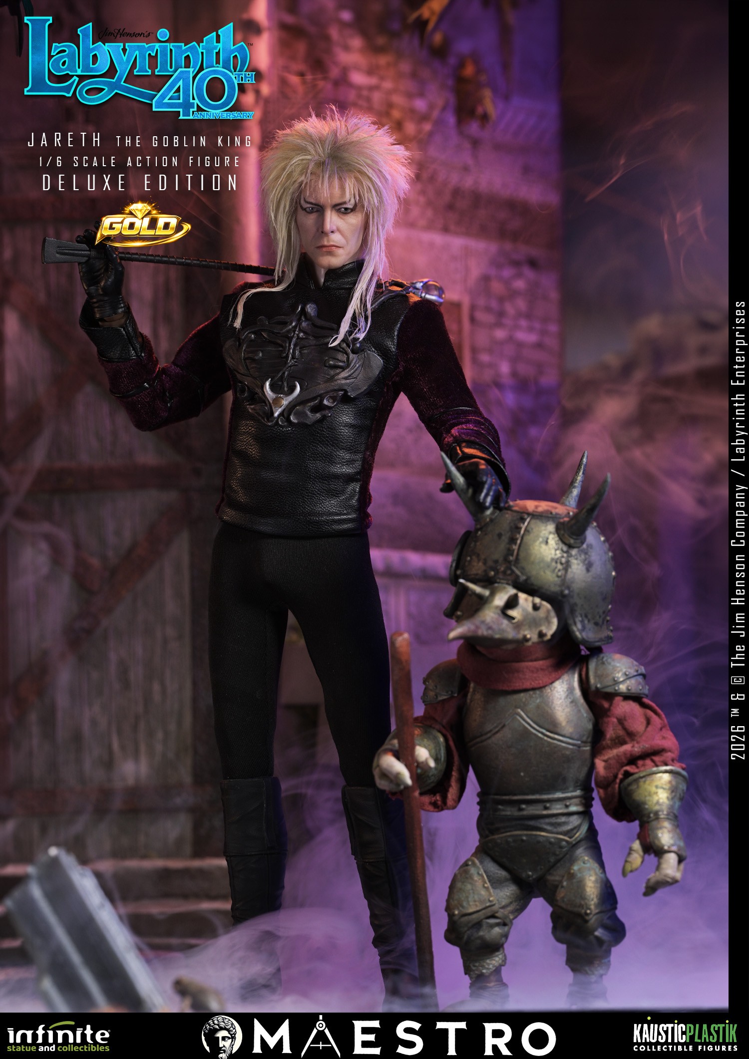 LABYRINTH: "JARETH the GOBLIN KING" (David Bowie) DELUXE GOLD 1/6 Action Figure 30 cm