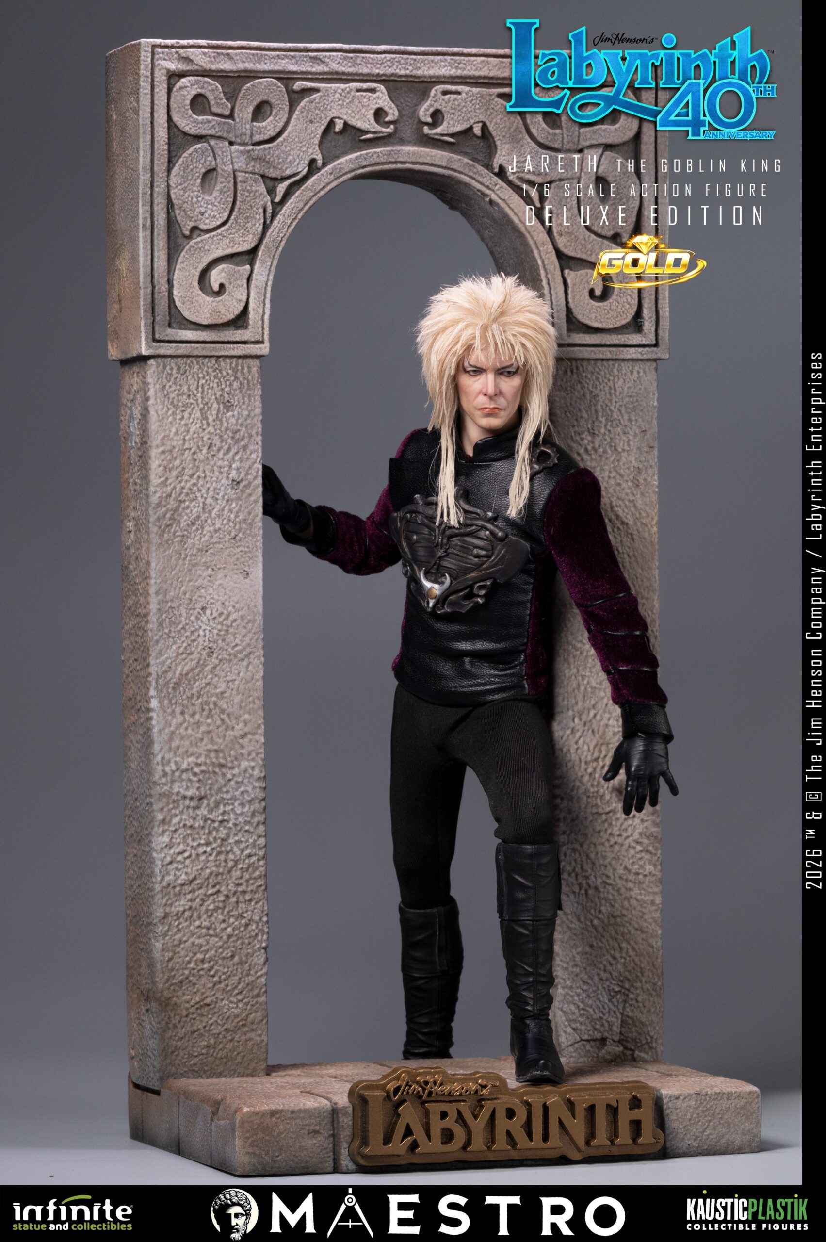 LABYRINTH: "JARETH the GOBLIN KING" (David Bowie) DELUXE GOLD 1/6 Action Figure 30 cm - immagine 2
