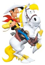 LUCKY LUKE: "Lucky Luke on Rearing Jolly Jumper" Resin Statue 25 cm